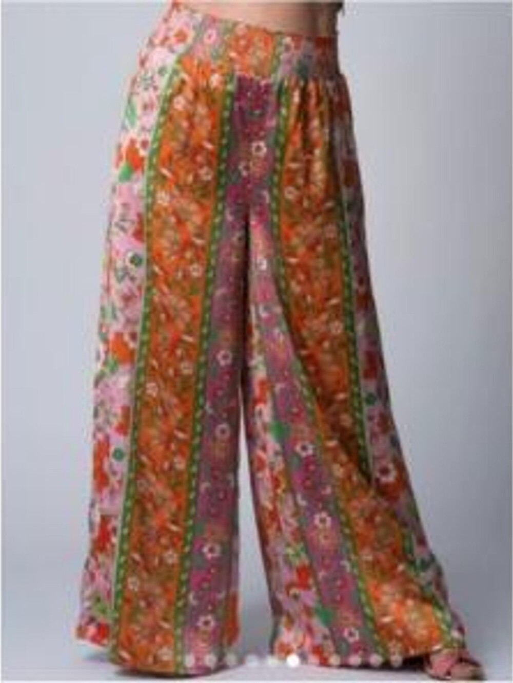 NWT House Of Harlow 1960 Floral Satin Wide Leg Palazzo Pants XS